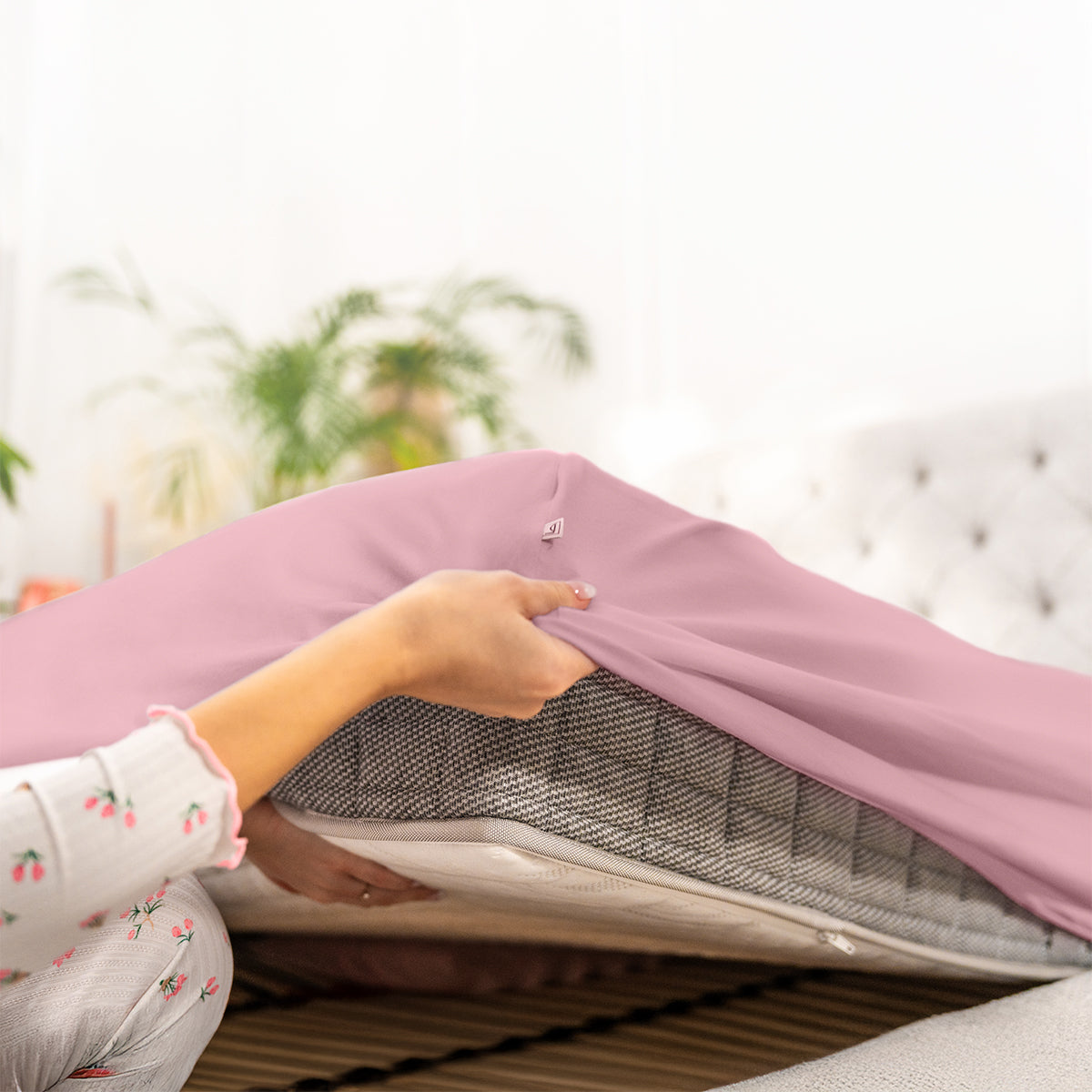 Prześcieradło różowe jersey premium | LaCama