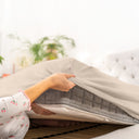 Prześcieradło beżowe jersey premium | LaCama