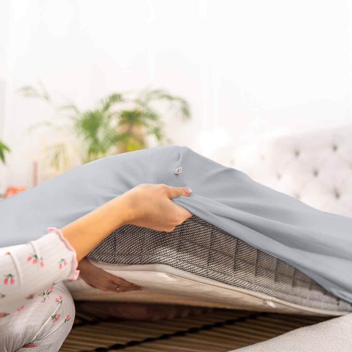 Prześcieradło szare jersey premium | LaCama