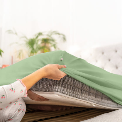 Prześcieradło zielone jersey premium | LaCama